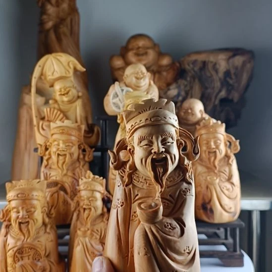 七***尖香榧木崖柏弥勒手把弥勒