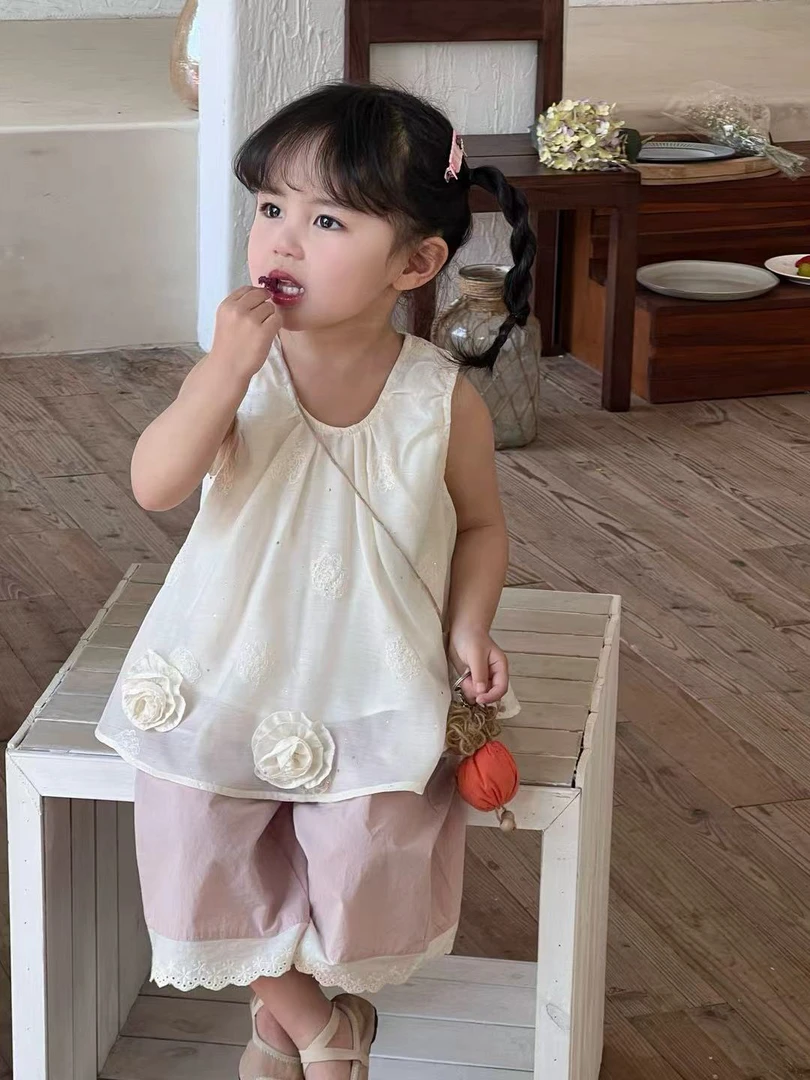 【Bao Bao现货】夏款女童背心娃娃衫套装25167