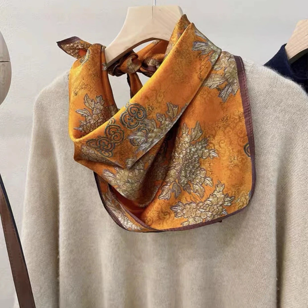 金碧辉煌 90*90百搭丝巾百变夏天感围巾方巾