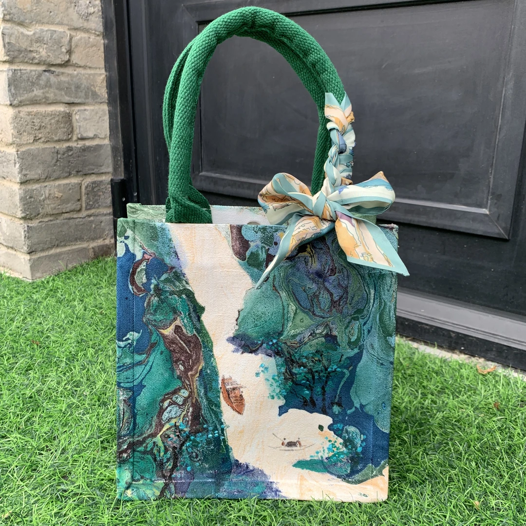 【非遗大漆工艺】手绘托特包包