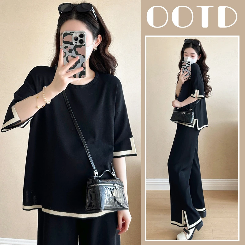 孕妇套装慵懒风潮妈潮流新款夏季新品时尚洋气宽松遮肚子显瘦减龄