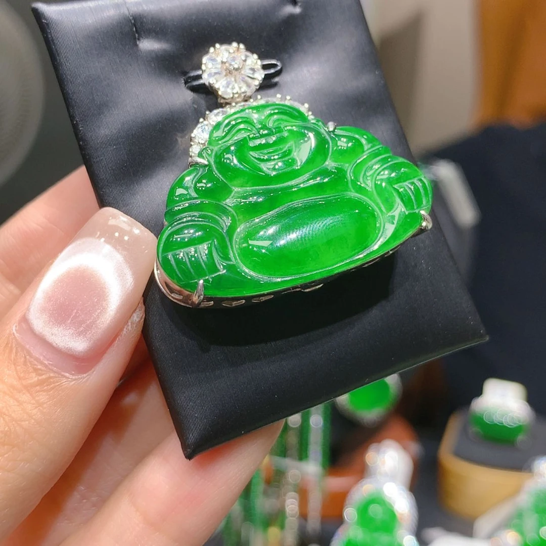 【闪购商品】颈饰银S925镶嵌翡翠6柒姐