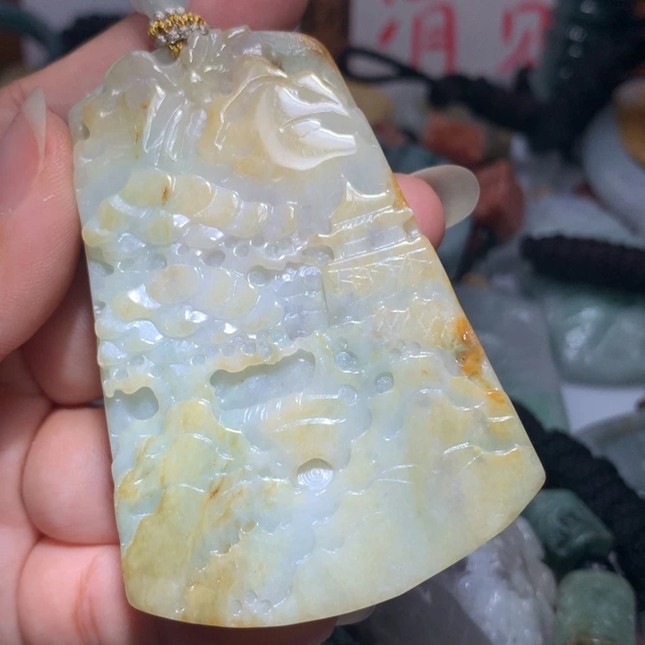 翡翠未镶嵌颈饰保真天然A货翡翠