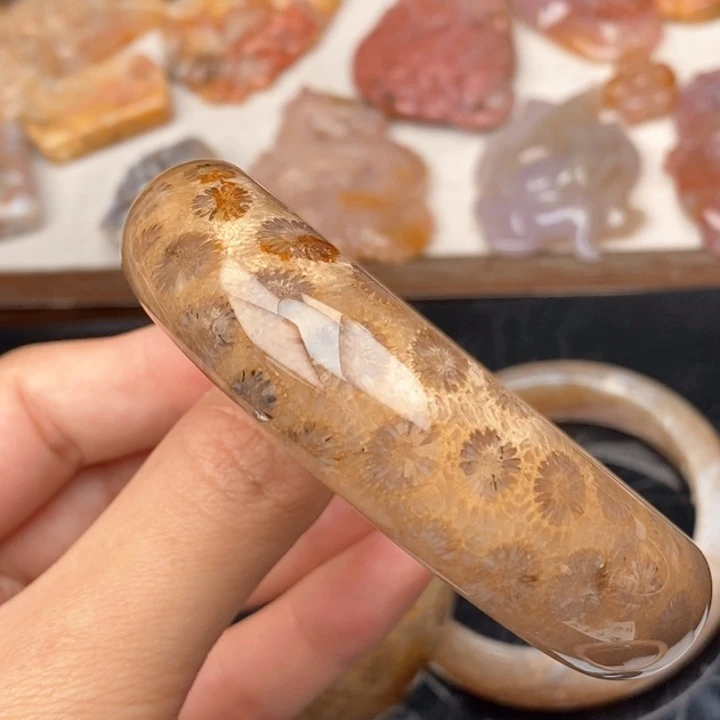 硅化珊瑚（珊瑚玉）手镯未镶嵌60.7