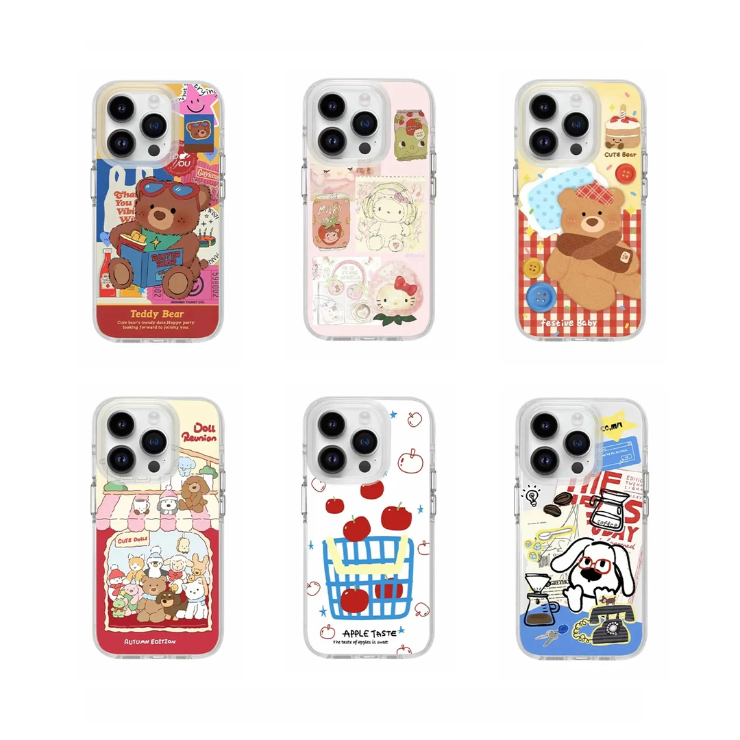 BANCA卡通橱窗玩具熊适用苹果16promax大孔手机壳iPhone15/14/13