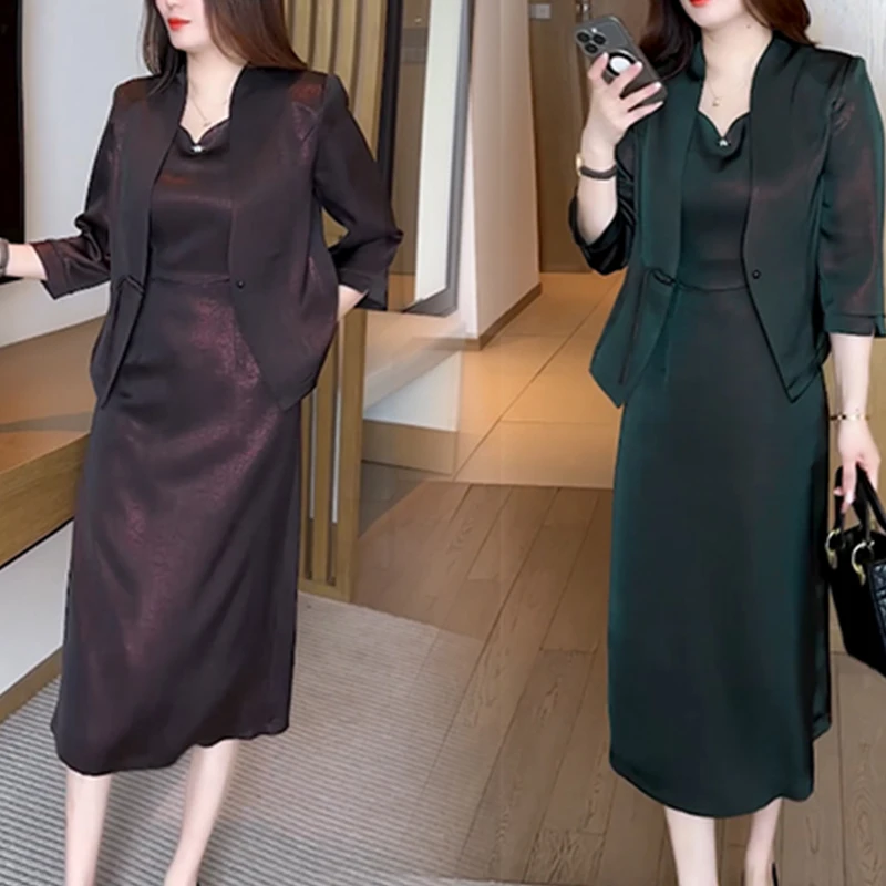 女装洋气韩版休闲风时尚套装秋季气质显瘦中长款长袖收腰2025早秋