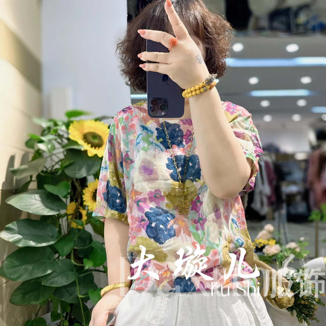 【麻情】2025新款夏季新款宽松舒适百搭休闲亚麻小衫