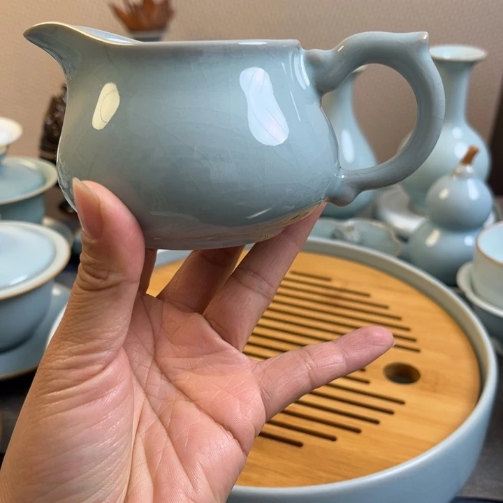 茶宠天青西施龙把手公道杯一级全品