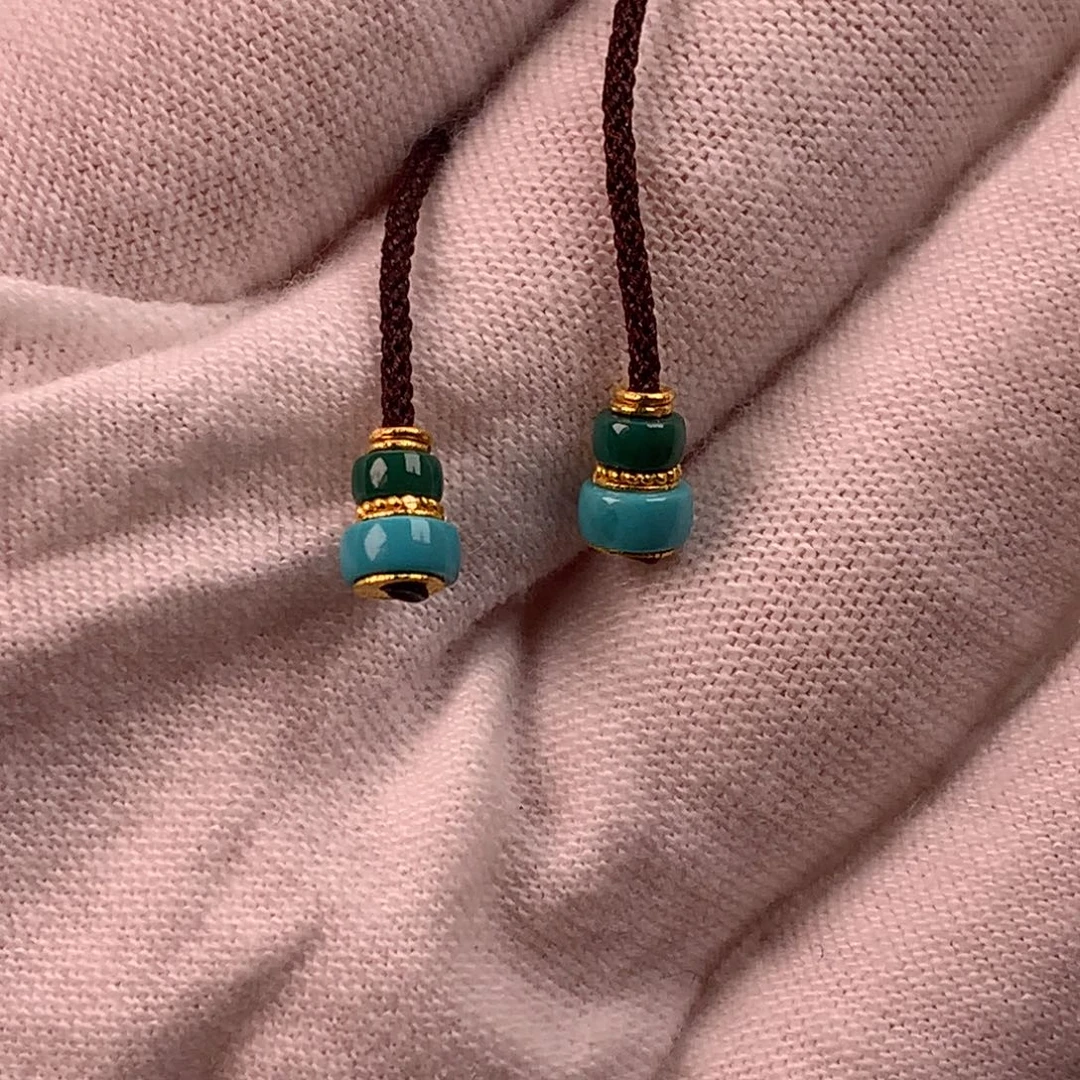 绿松石18K金镶嵌配饰蕊4.6