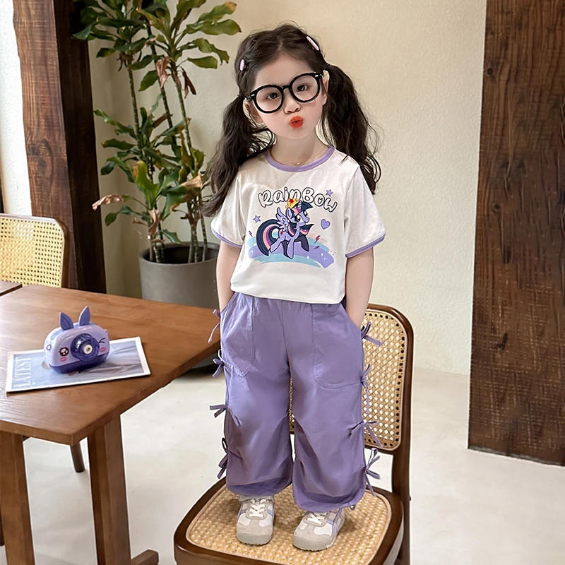 女童夏季套装薄款2025新款时髦洋气儿童夏装女宝宝休闲运动两件套