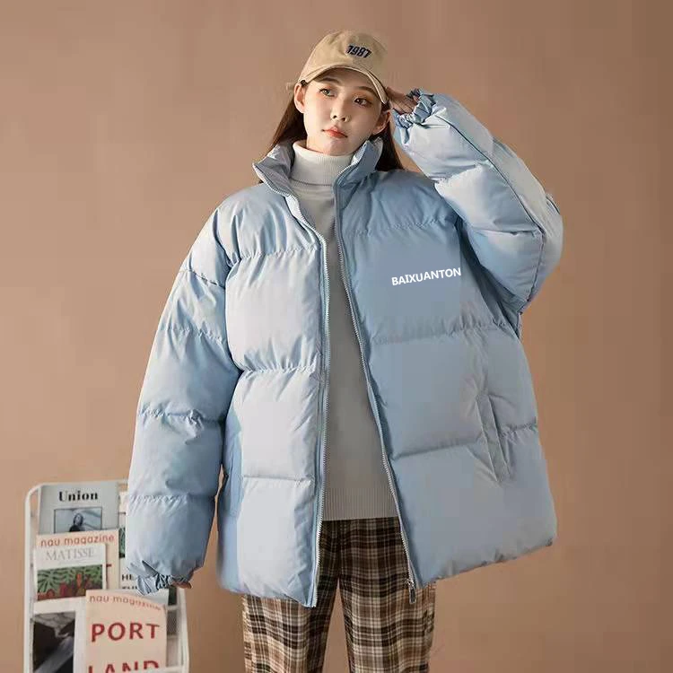 棉服女短款2024新款韩版宽松学生加厚情侣棉衣立领棉袄冬季外套