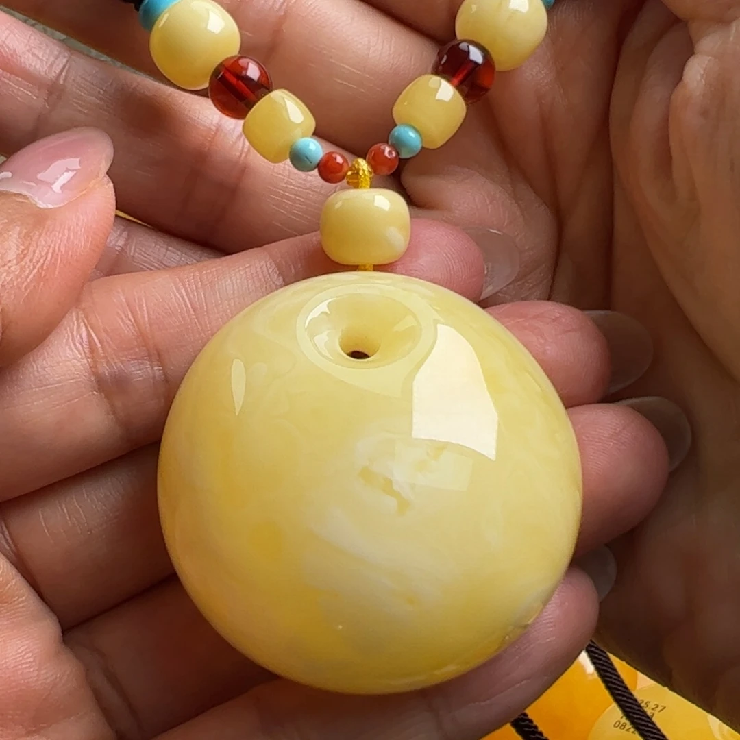 蜜蜡毛衣链未镶嵌无烤色无优化无补胶无煮蜜无辐照