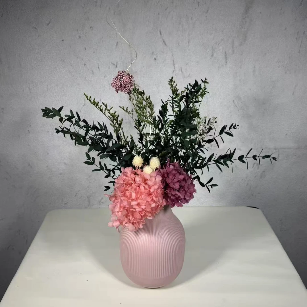 【蜜桃】永生花装饰花束轻奢客厅玄关家居绣球摆件