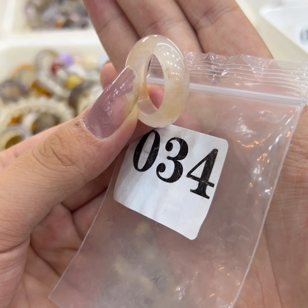 玛瑙/玉髓戒指合金34港18