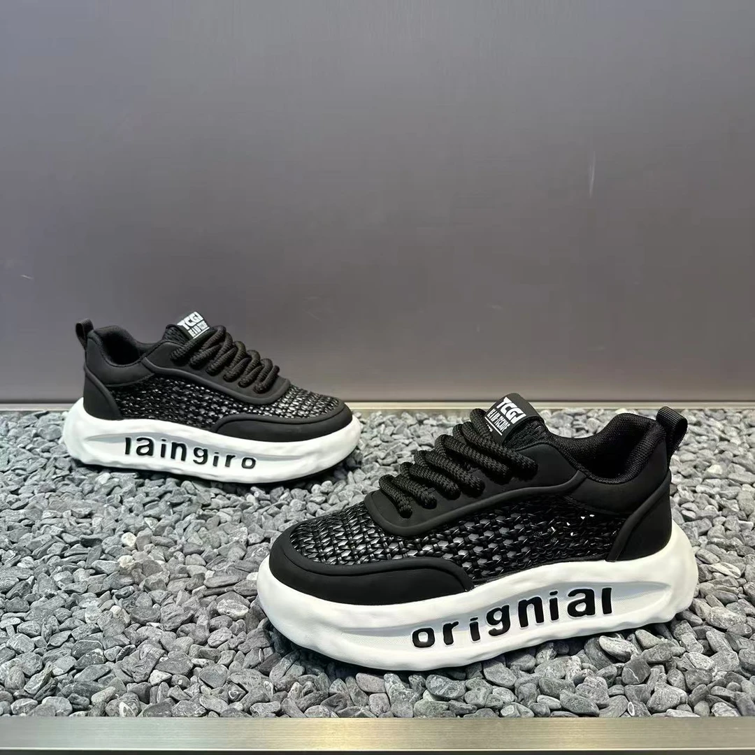 男士新款厚底休闲运动百搭网面潮流舒适休闲鞋时尚透气潮流男鞋