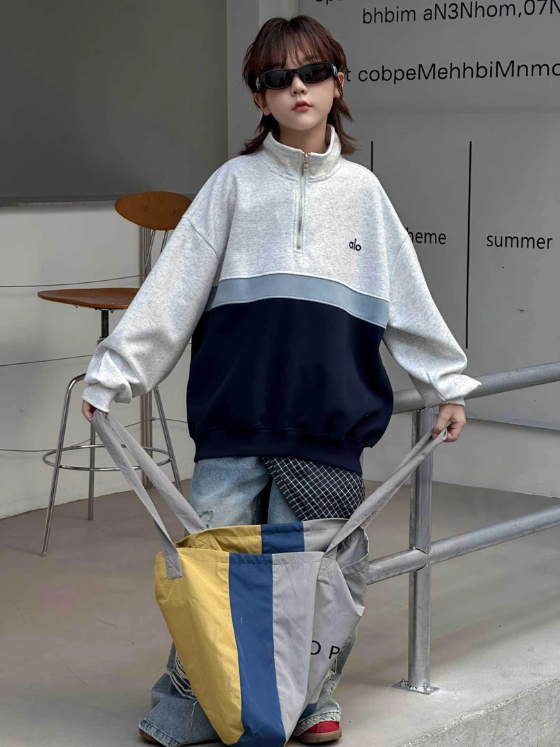 儿童半拉链卫衣2025秋季新款男童休闲中大童韩版百搭潮酷痞帅童装