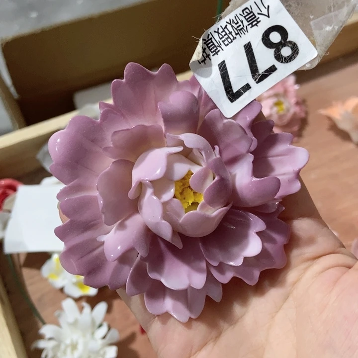 摆件手工制作陶瓷花