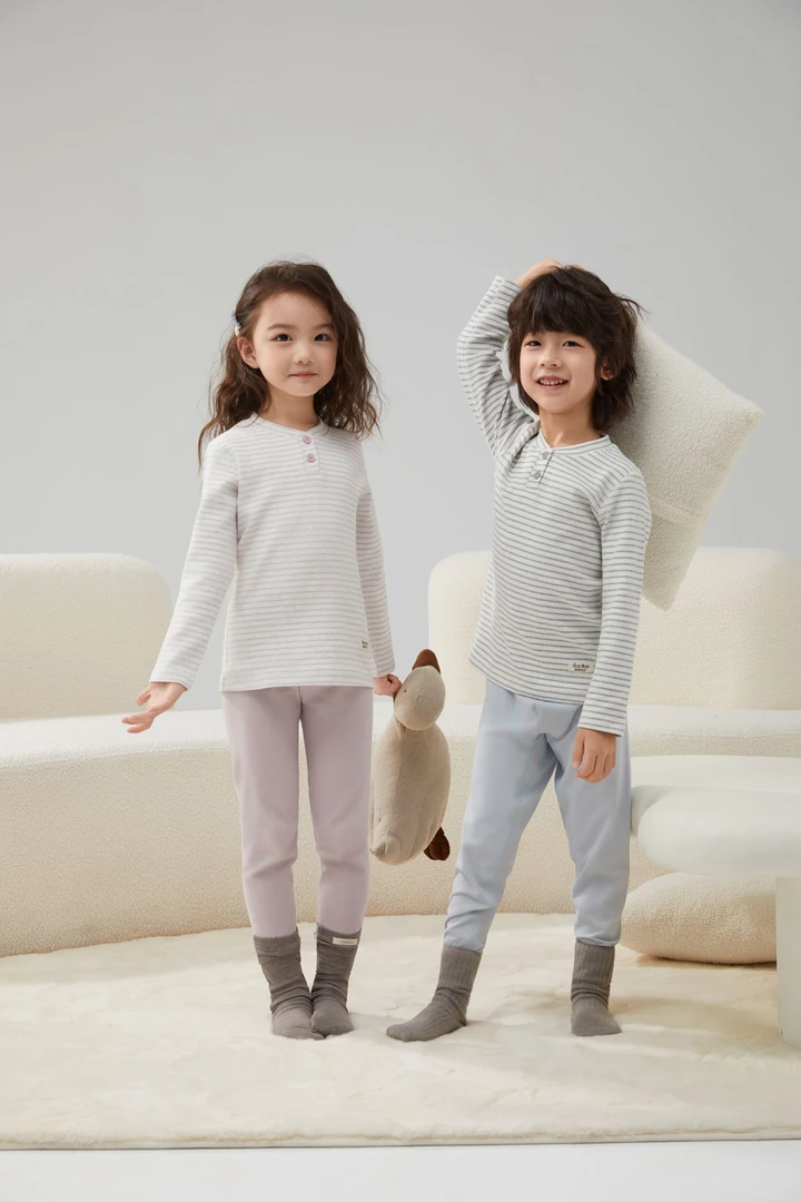 [蕾蒂巴蒂]秋衣舒适亲肤男女孩家居服单上衣百搭半高领修身秋冬款