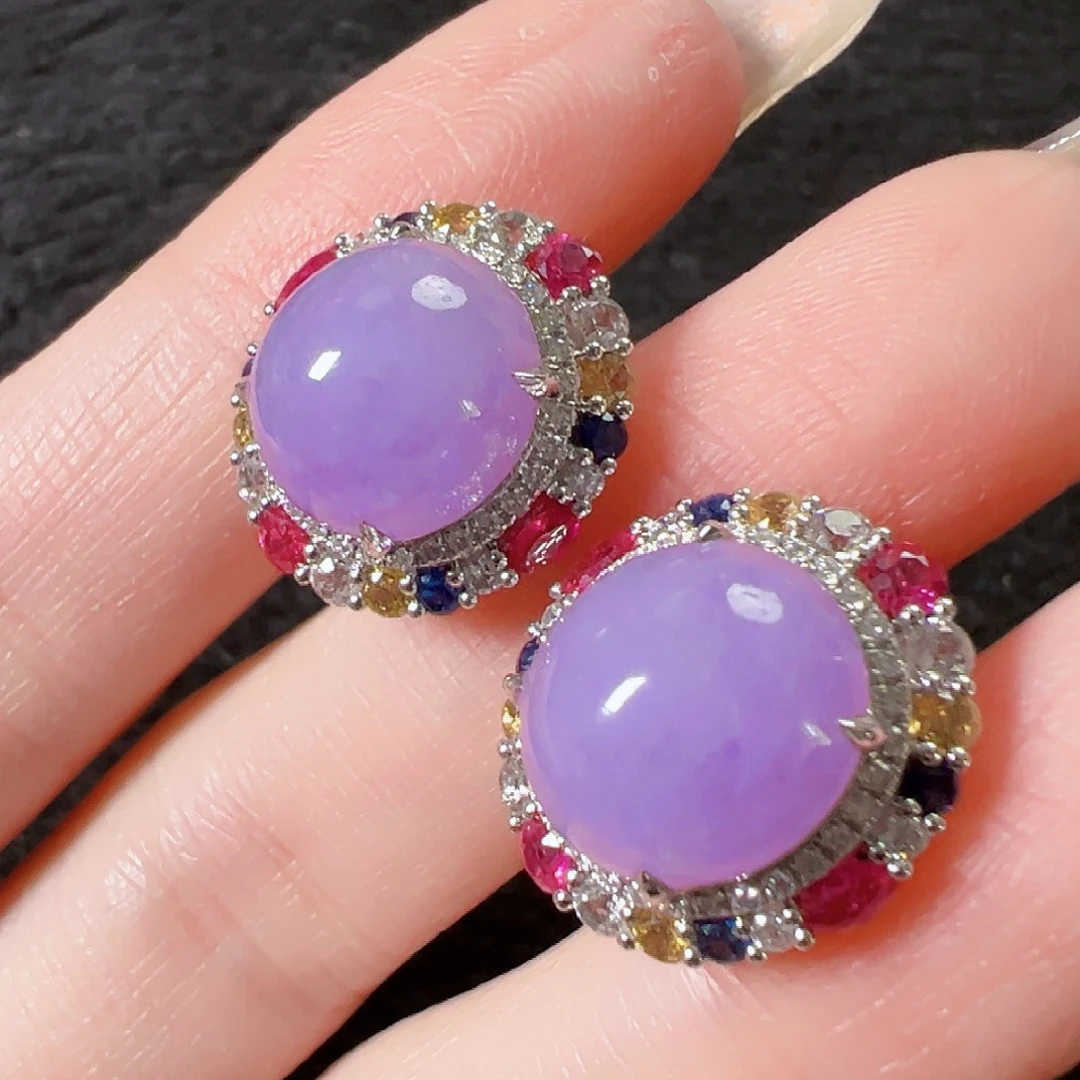 翡翠18K金镶嵌耳饰签收后24小时鉴赏期，过时不退