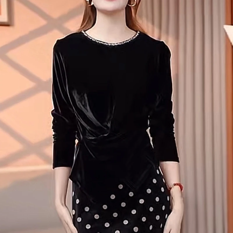 设计感小众不倒绒长袖衬衫女2025秋季新款不规则下摆收腰气质上衣