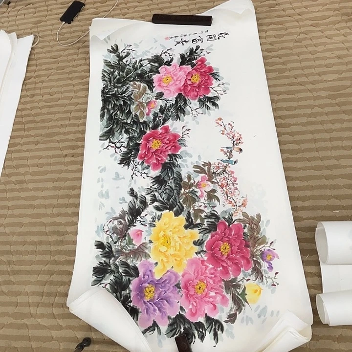 国画花鸟等图案四尺