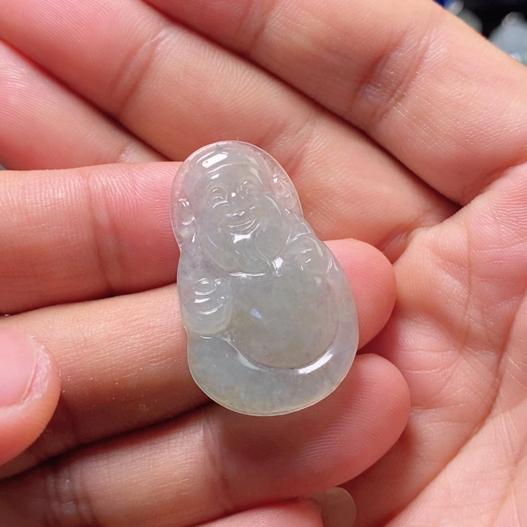 颈饰未镶嵌翡翠天然缅甸翡翠A货财爷吊坠