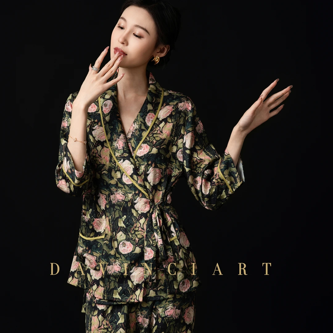 达芬奇密码蔷薇林设计感洋气睡衣女款爆款2025新款家居服春秋