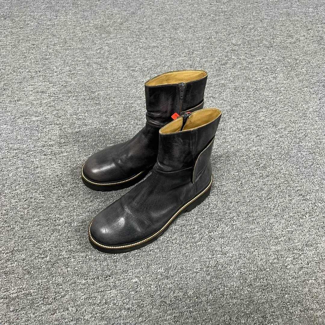 95新 Maison Margiela/梅森马吉拉 做旧擦色皮靴短靴 38码