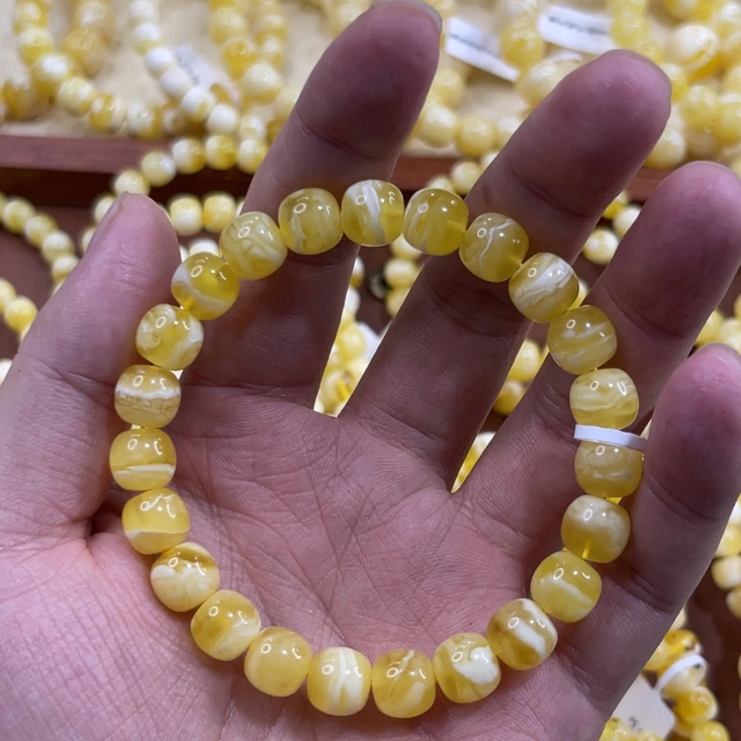 辣***光蜜蜡未镶嵌珠宝奇石9.5mm