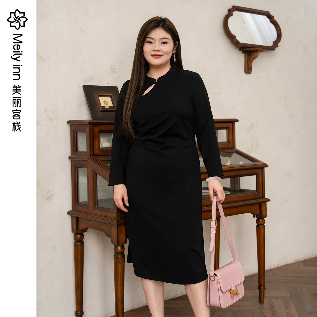 美丽客栈原创高端大码女装胖mm200斤加肥加大高级国风改良连衣裙