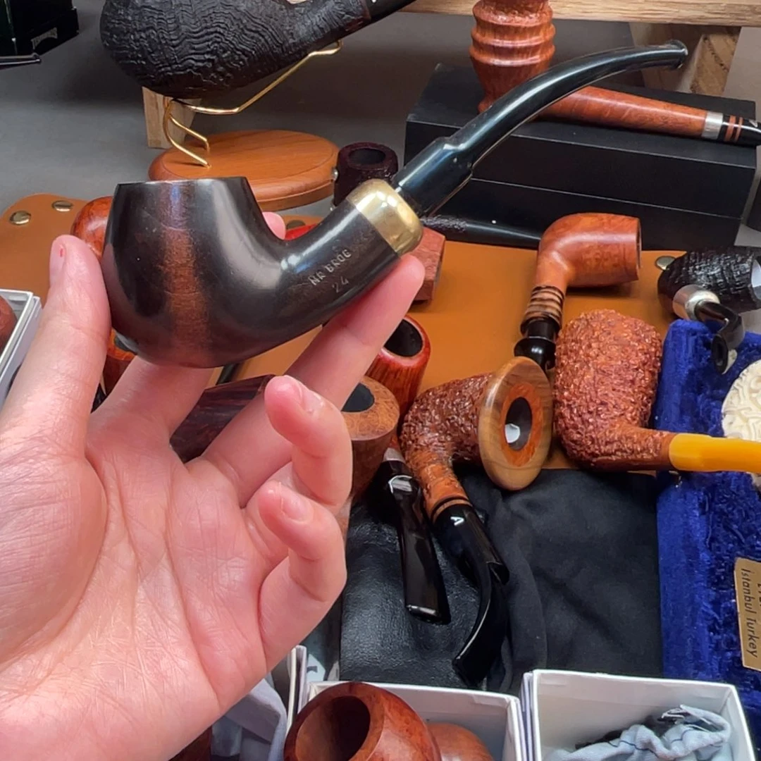 全新波兰布朗哥先生橄榄木烟斗，轻，出香快