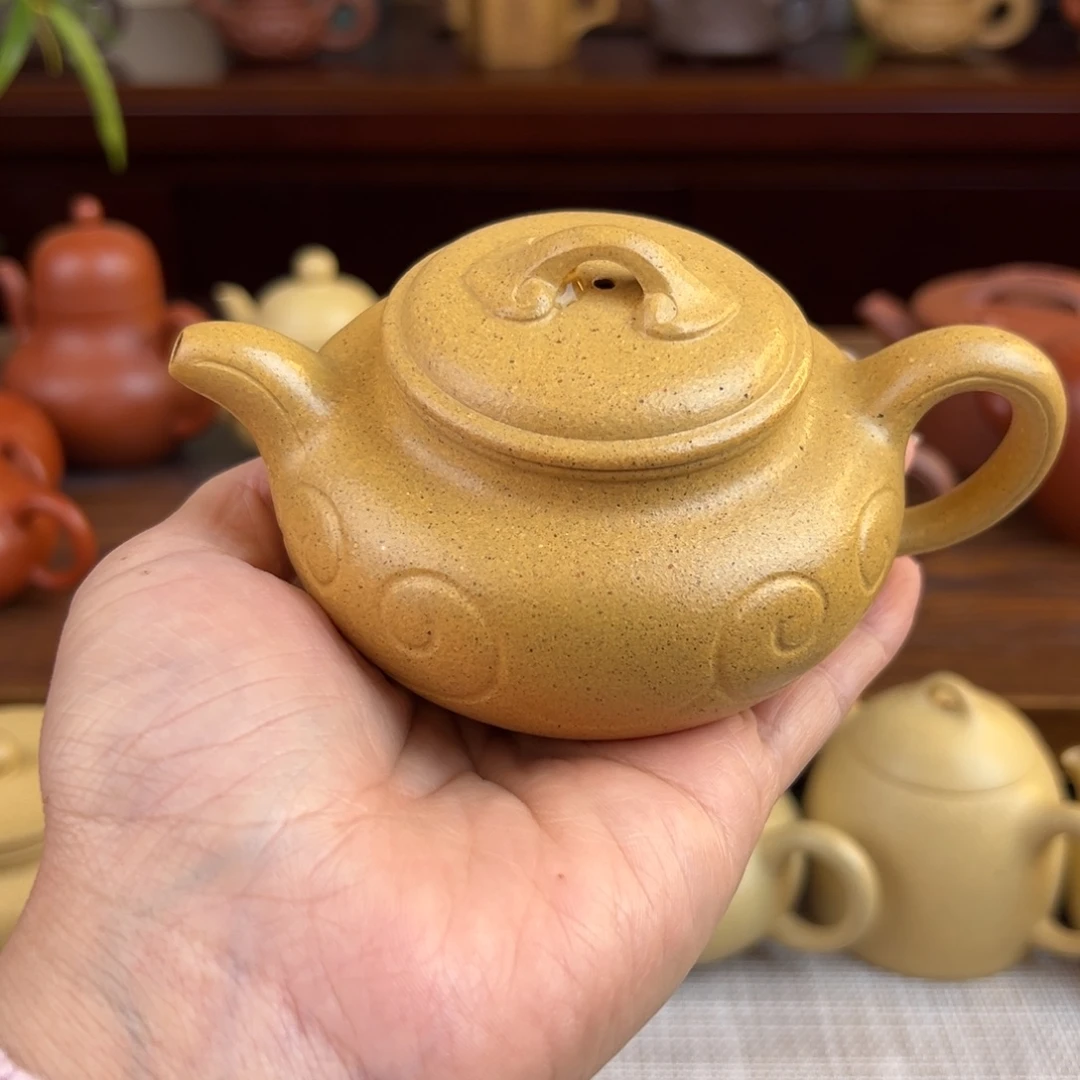 四***春紫砂茶壶黄金段仿古如意全手160cc