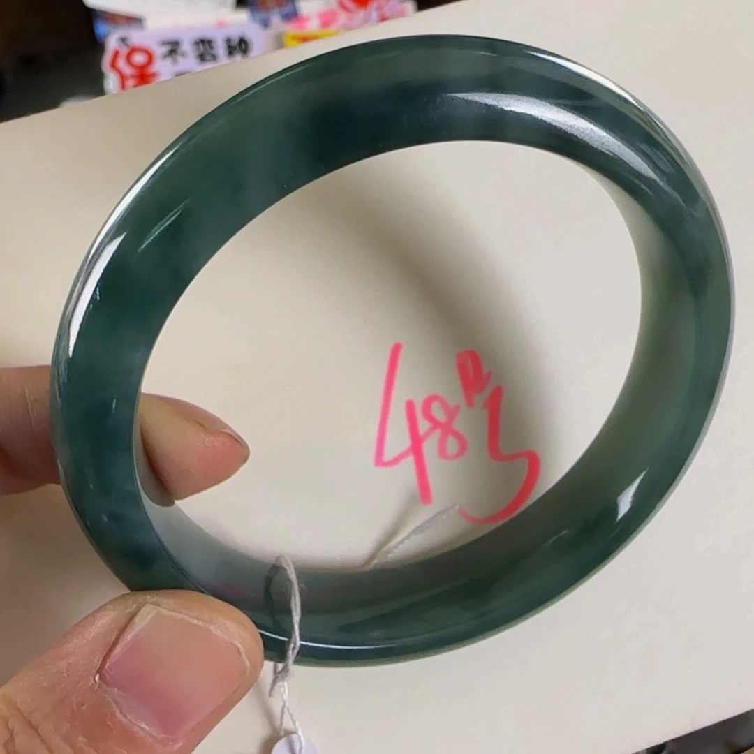 未镶嵌手镯翡翠老坑55老蓝水