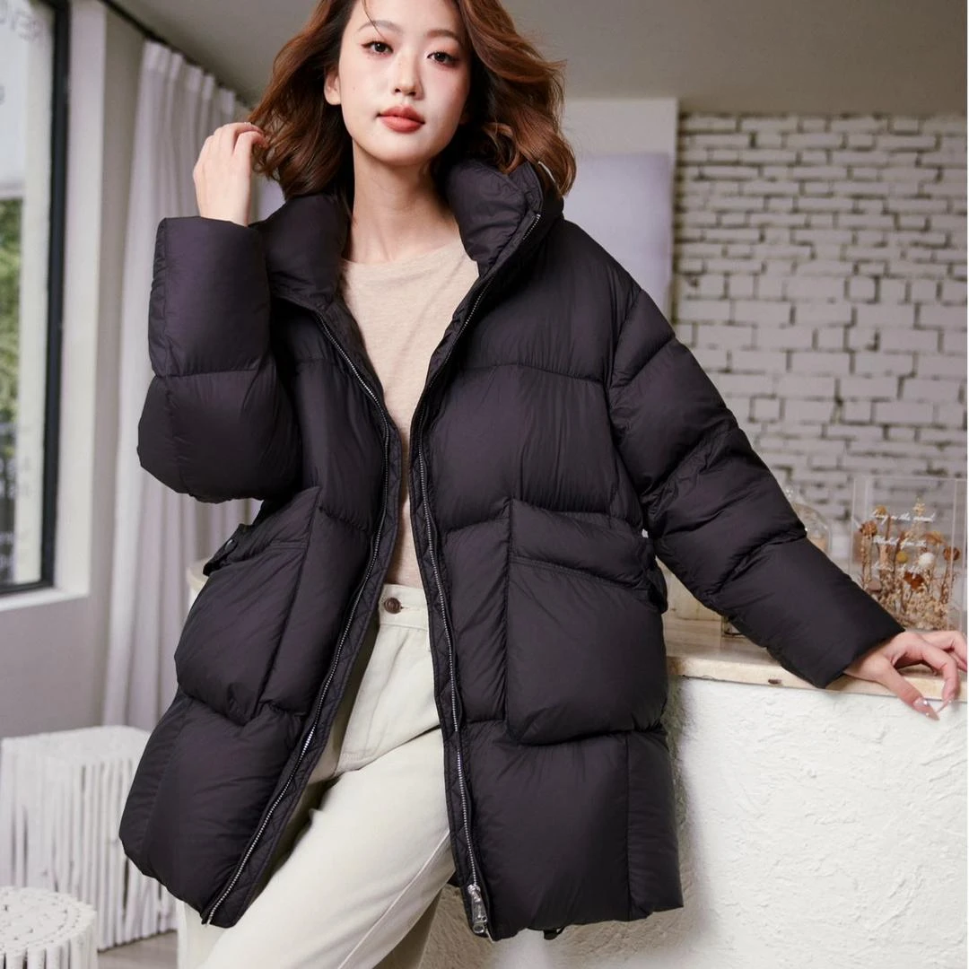 【892F38-yz】短款时尚休闲连帽中长款保暖冬季运动百搭女士羽绒服