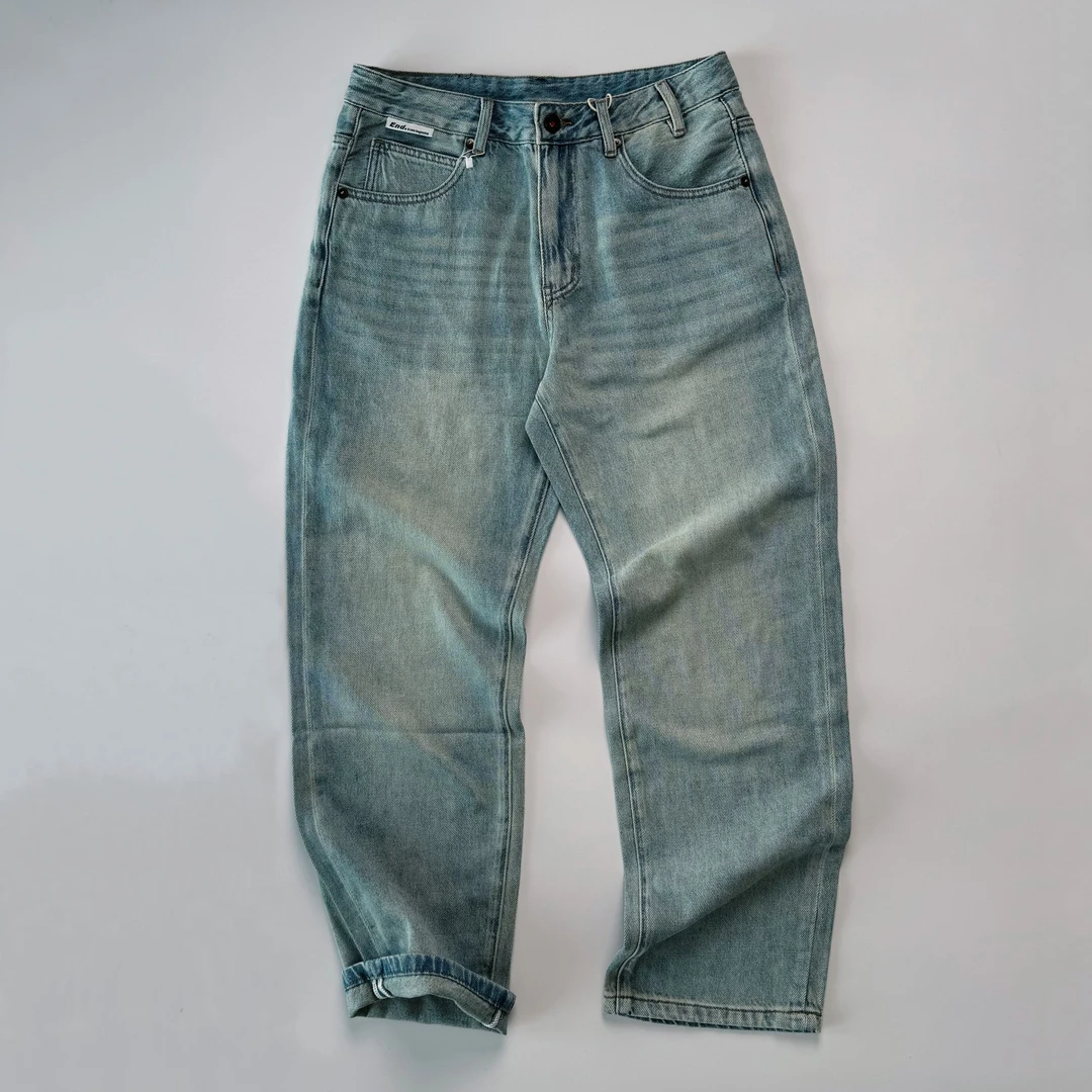 【清仓】90棉水洗直筒牛仔 休闲高级感~牛仔裤男款