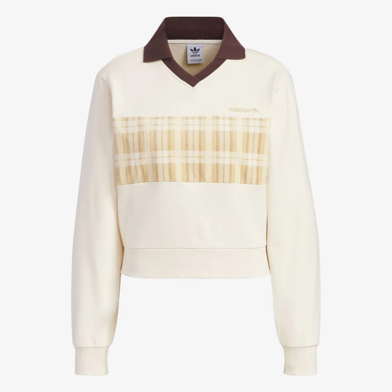 adidas SPO FEMME CREW SWEATSHIRT 复古长袖小翻领卫衣 JC6852