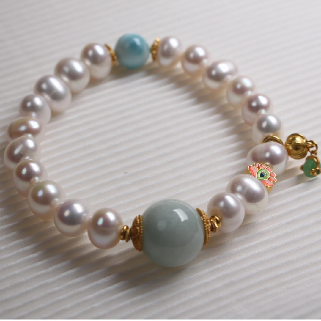 珍珠翡翠设计款手串7-8mm ZK23111403