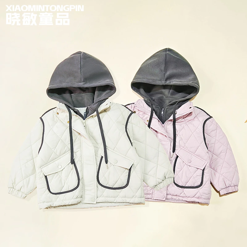 假两件连帽棉外套3C5446