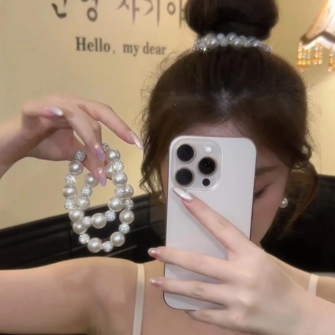 爆闪珠珠两用发圈手链盘发带钻高级感简约头绳扎头发神器