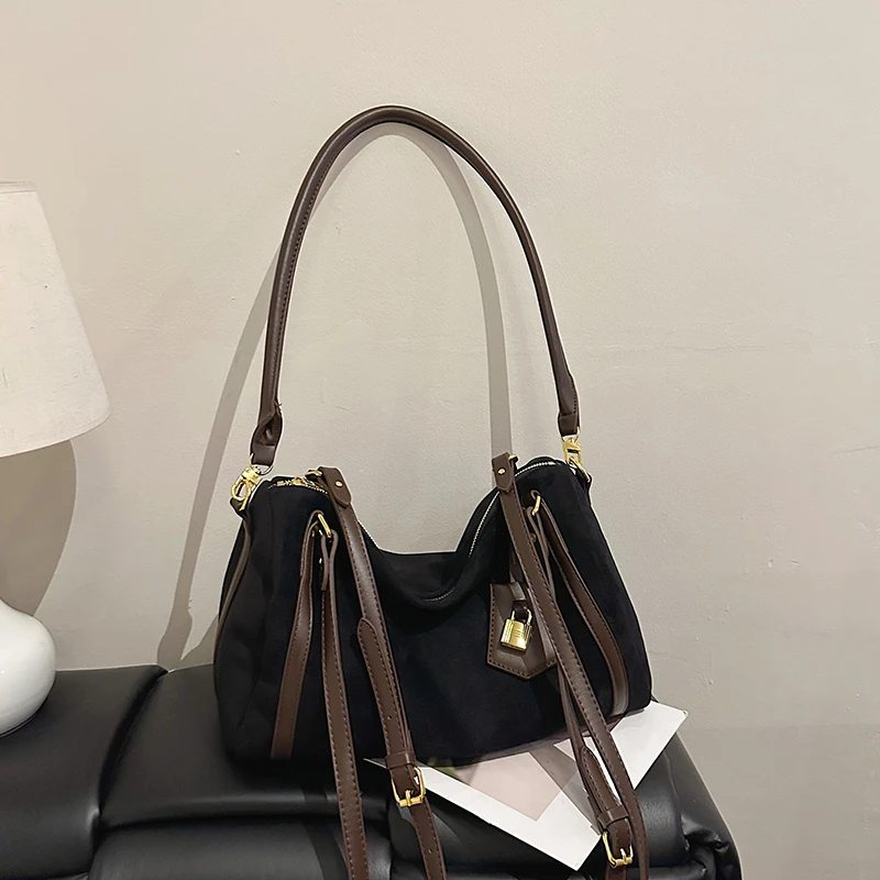 秋冬百搭时尚新品软皮女包韩版磨砂时尚小众女手提单肩实用枕头包