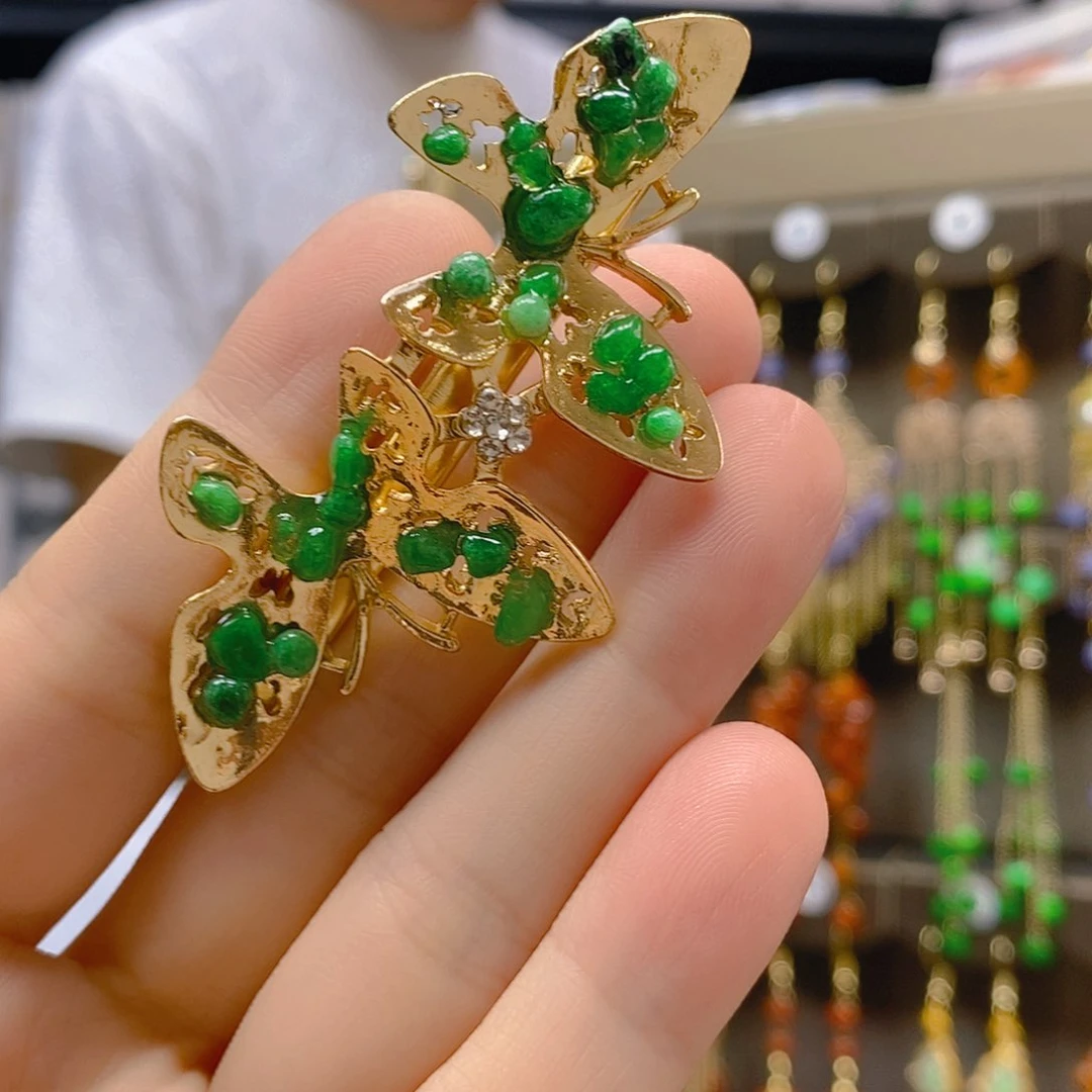 翡翠合金耳饰翡翠