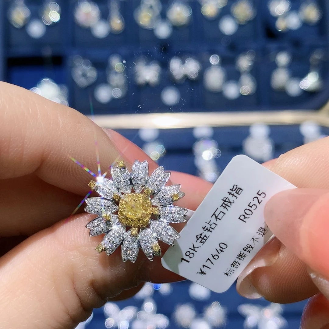 【闪购商品】钻石戒托18K金镶嵌l****1戒指