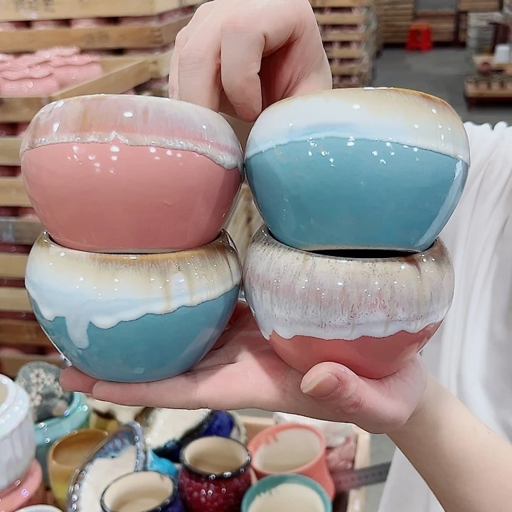 有孔.凑单10元陶瓷花盆发货！