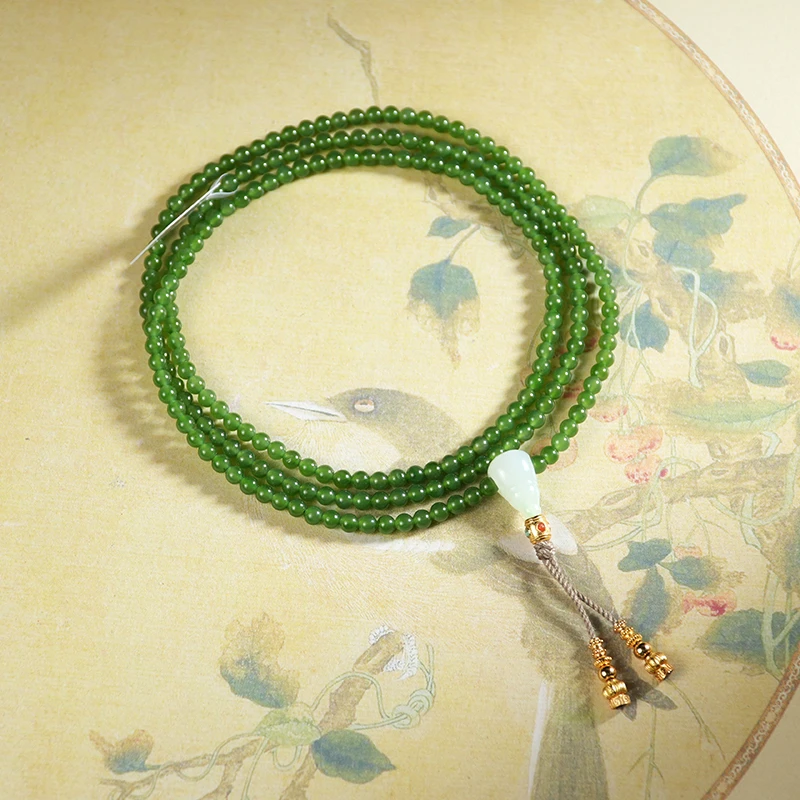 【老掌柜讲珠宝】和田玉/碧玉多圈手串/B010112