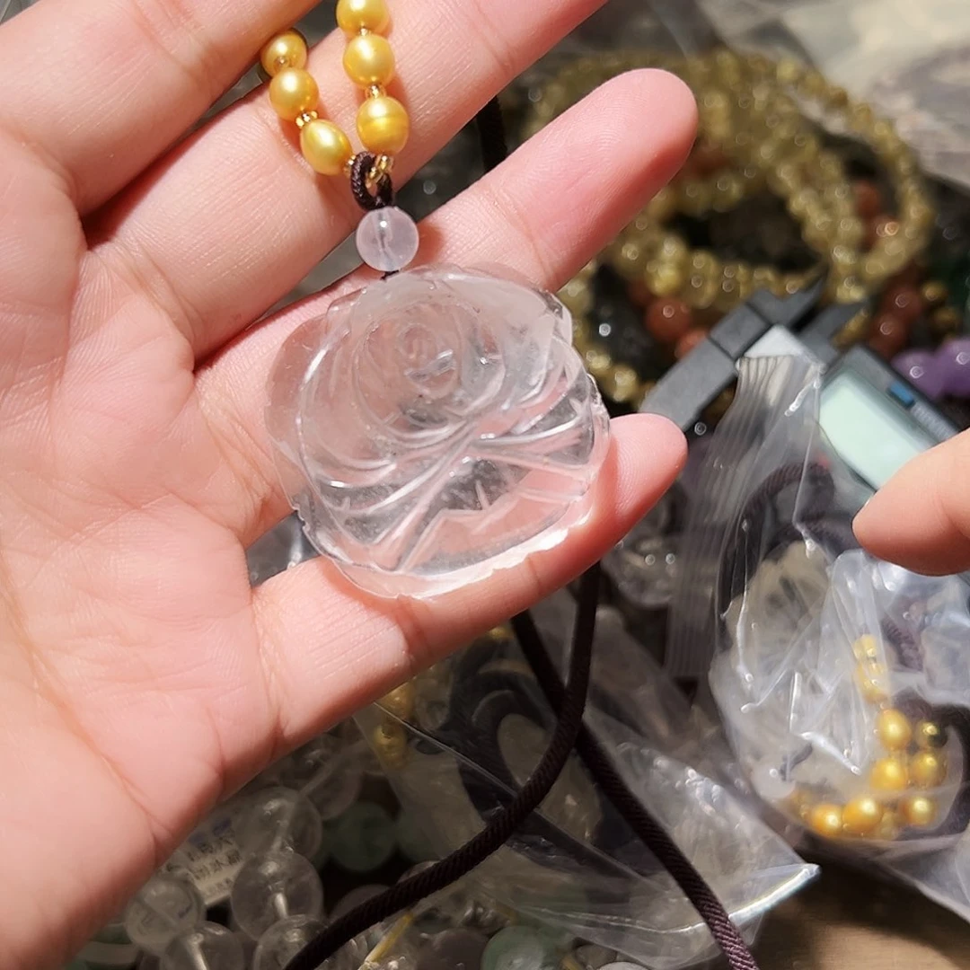 水晶手链未镶嵌喜马拉雅白水晶玫瑰花