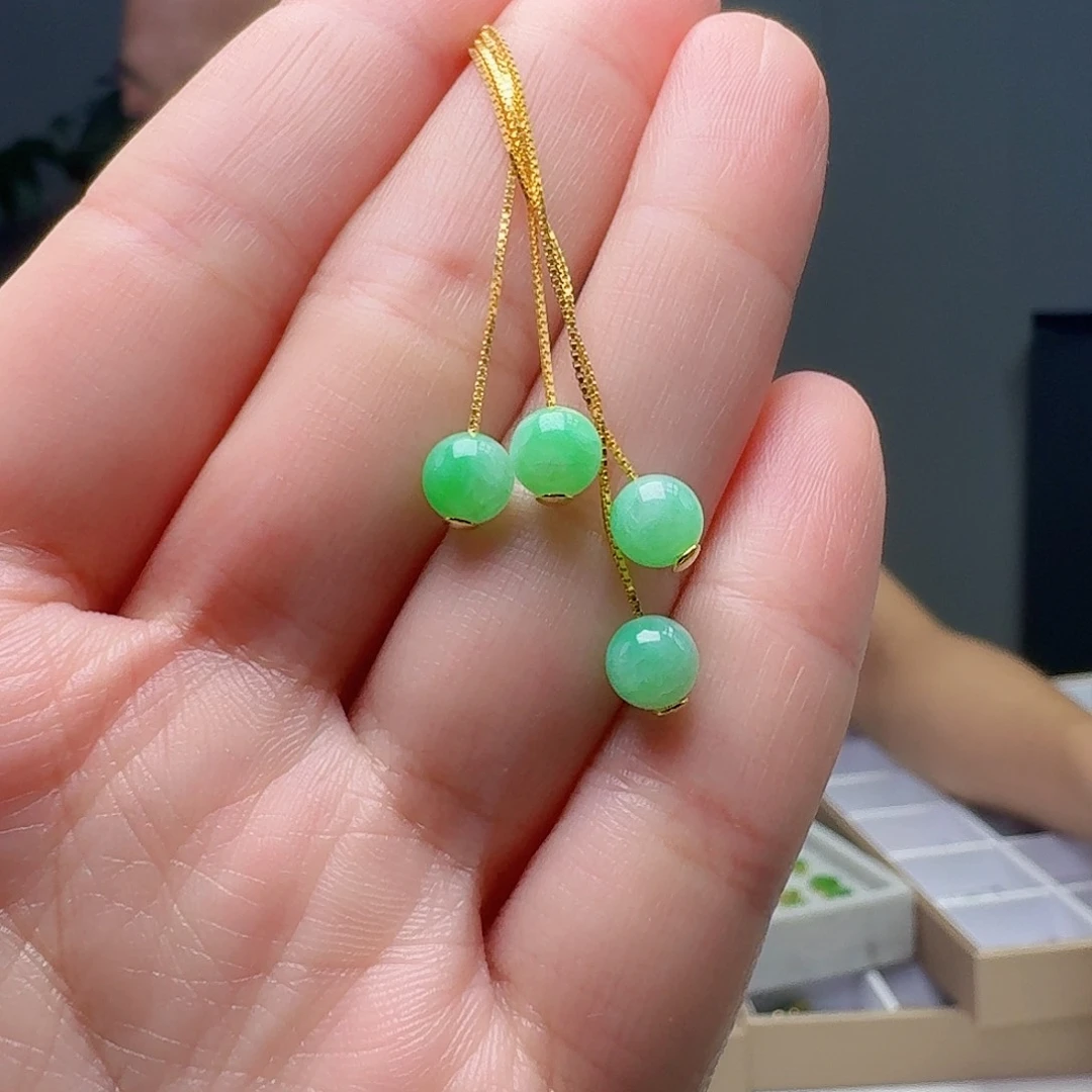 翡翠银S925镶嵌耳饰多样性发货其一