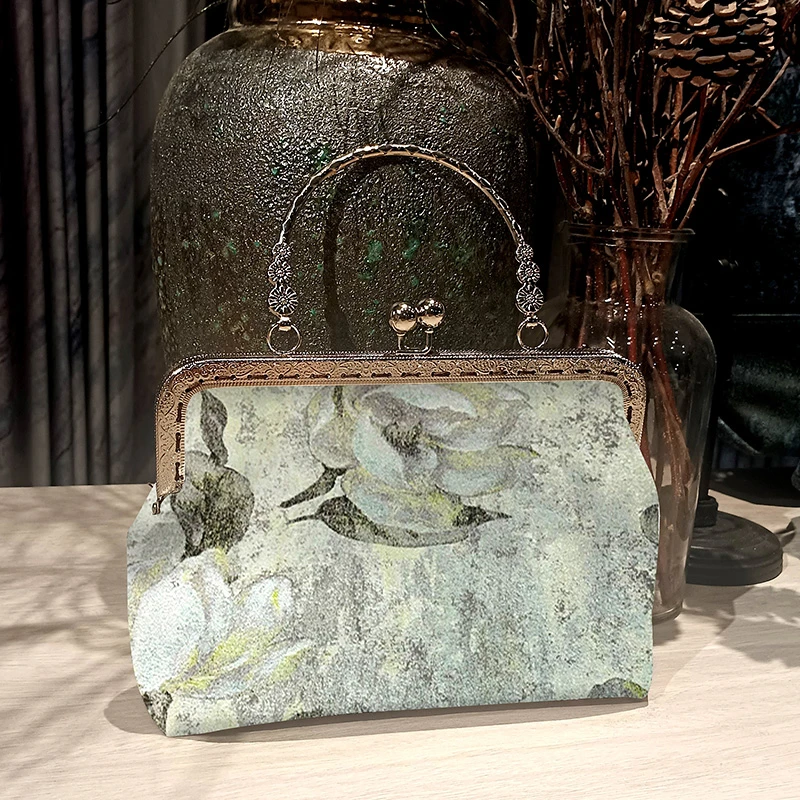 中国复古风金色口金手工布艺diy材料包【非成品】手提女包