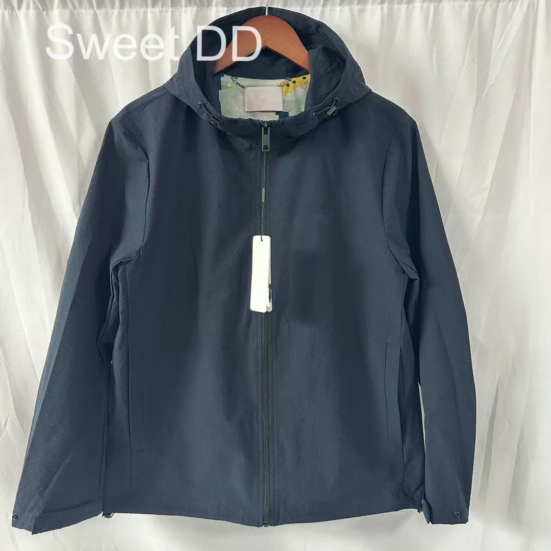Sweet DD藏青色男士连帽春秋夹克/H+
