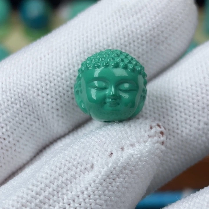高瓷深绿12mm宝宝佛圆珠