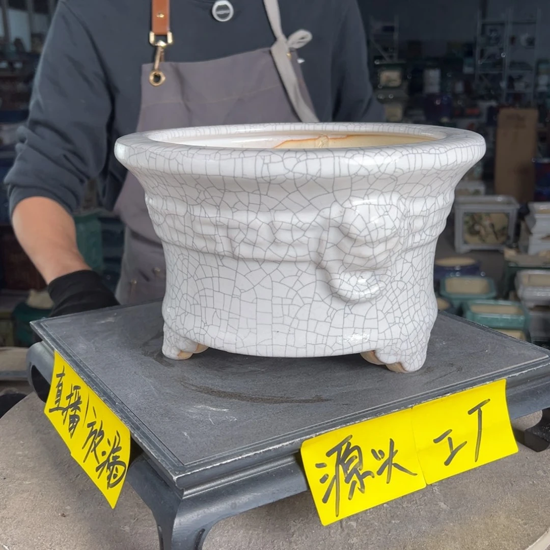 石湾花盆内口20，内深12微瑕
